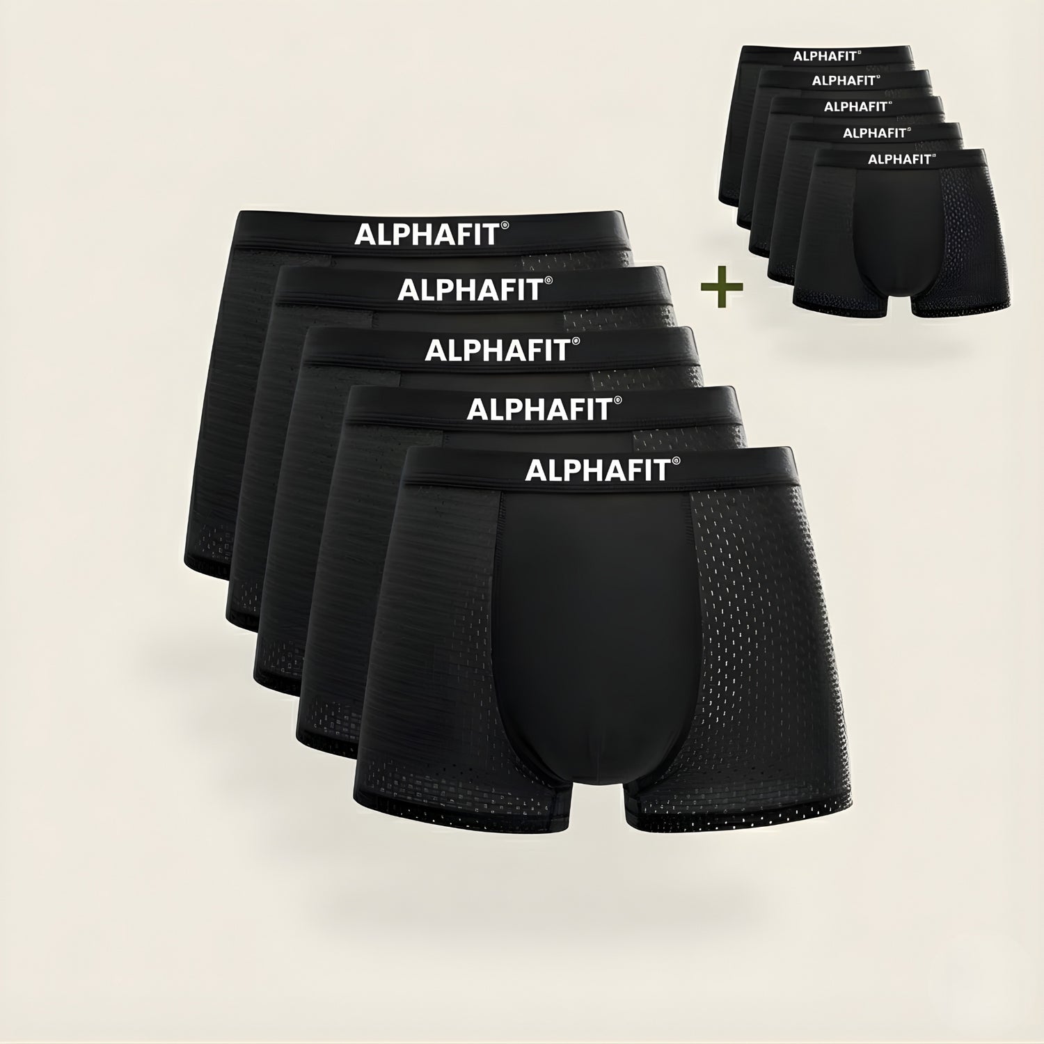 ALPHAFIT® Bamboo Boxers 5-Pack Black | + 5 FREE