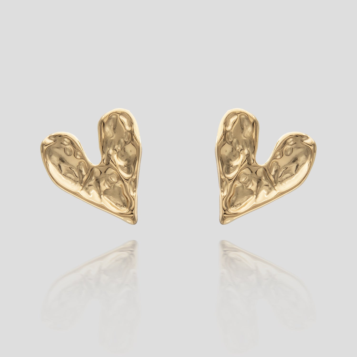 Cari Hammered Heart Earrings