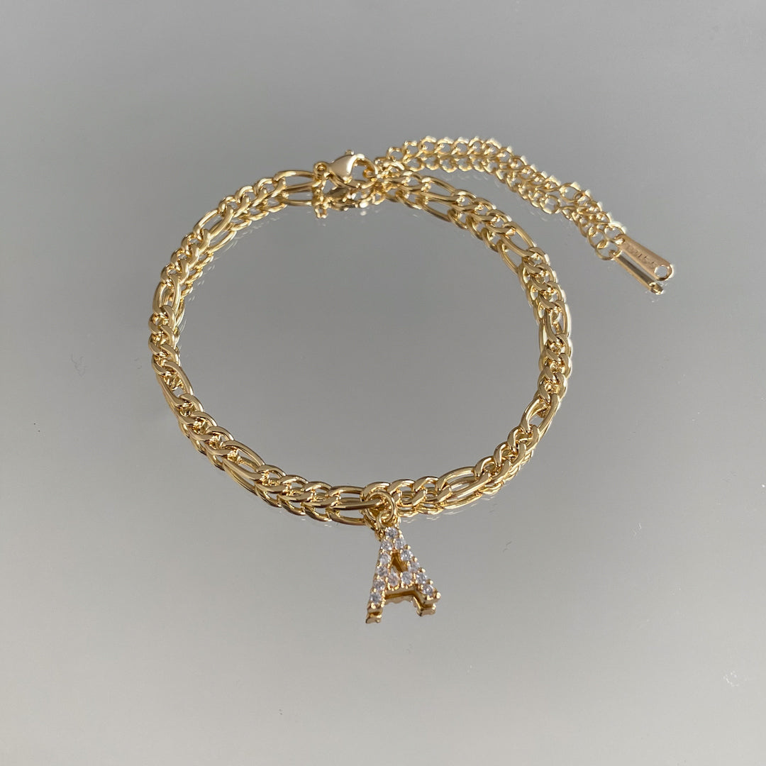 Pave Initial Anklet | Figaro