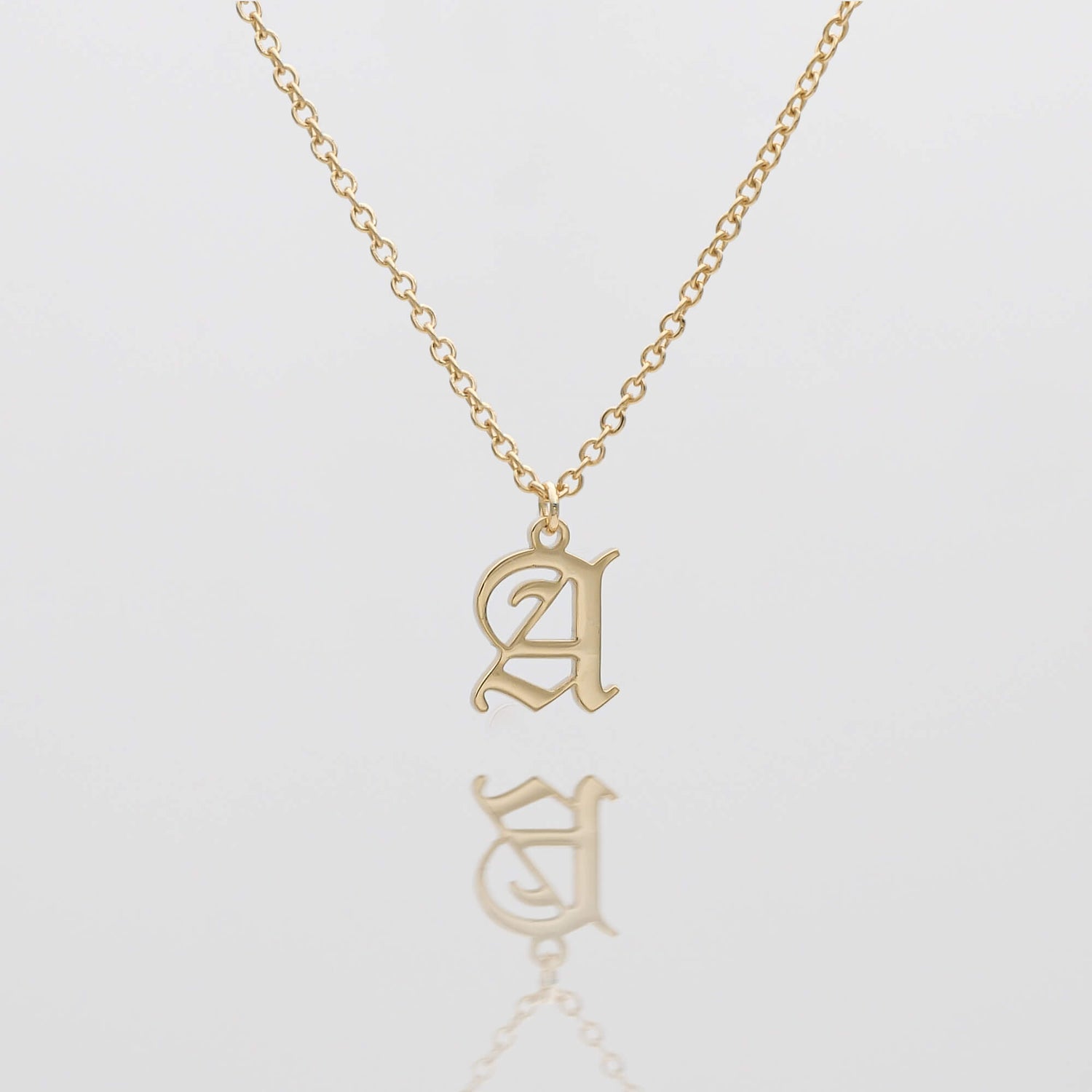 Old English Initial Necklace