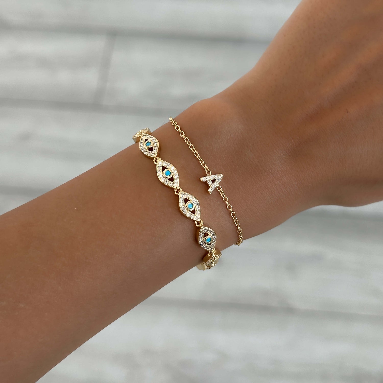 Maia Pave initial bracelet