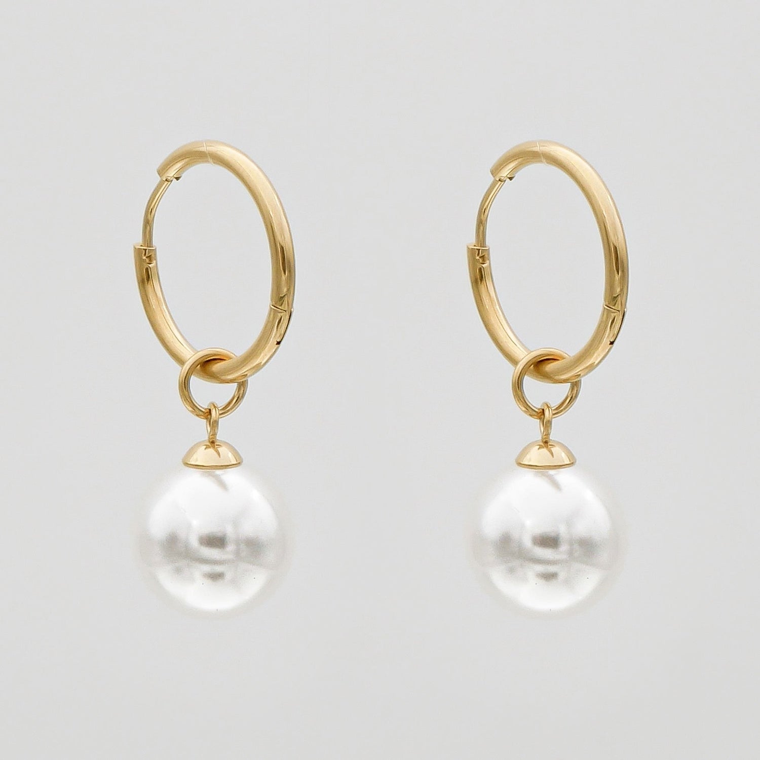 Phoebe Pearl Hoop Earrings