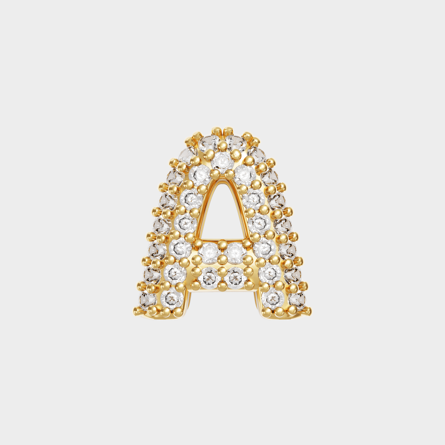 Gold Pave Bubble Letter Charms
