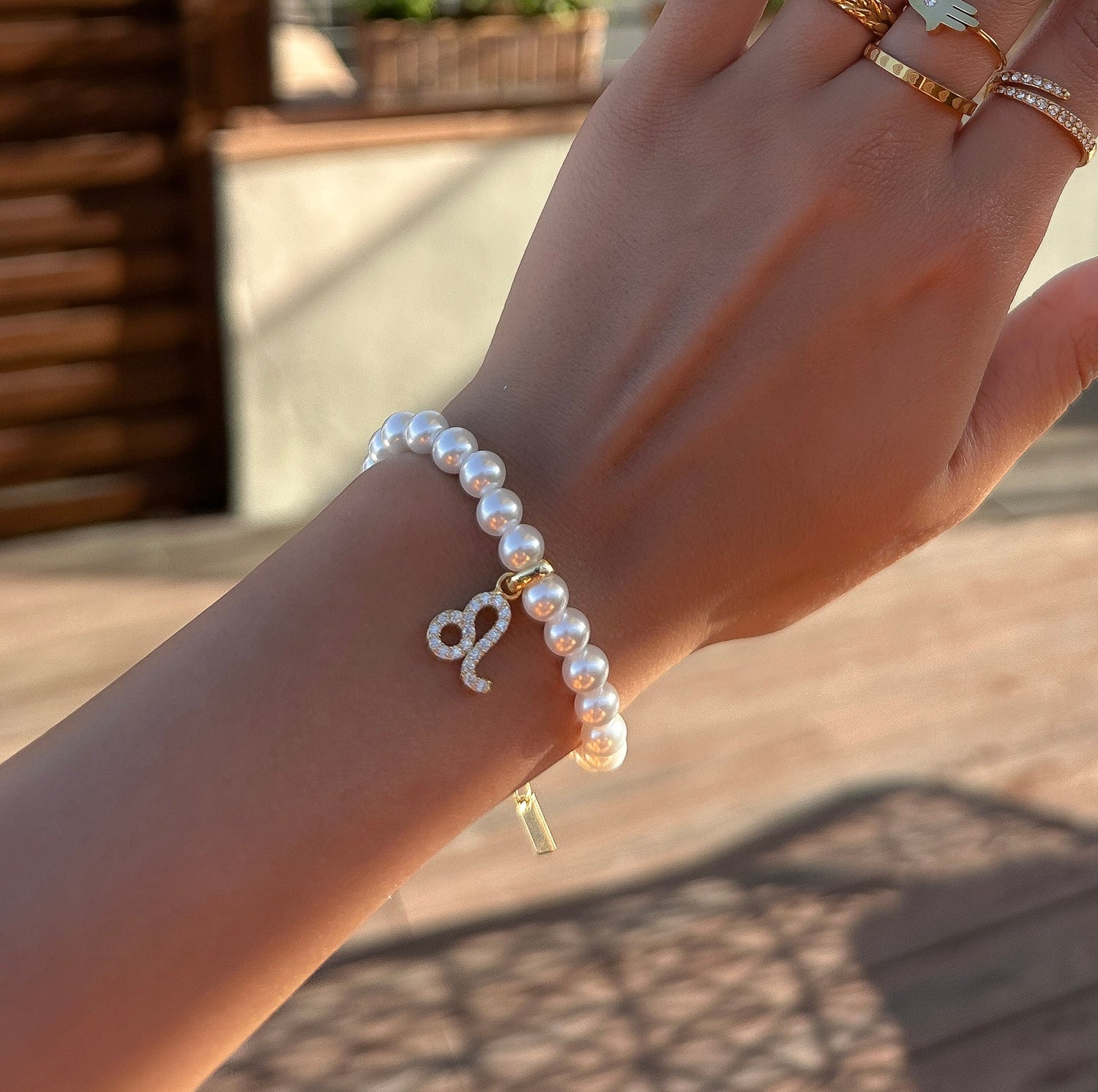 Pave Pearl Zodiac Bracelet